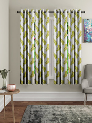 Flipkart SmartBuy 150 cm (5 ft) Window Polyester Semi Transparent Curtain (Pack Of 4)(Green4, Printed, Solid)
