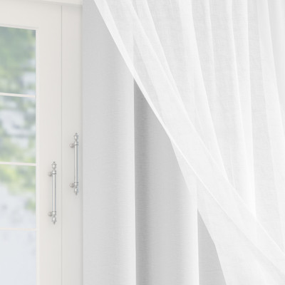Story@home 152 cm (5 ft) Polyester, Silk Blackout Window Curtain Single Curtain(Solid, White)