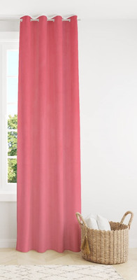 Freshfromloom 274 cm (9 ft) Long Door Velvet Room Darkening Curtain Single Curtain(Baby Pink, Solid)