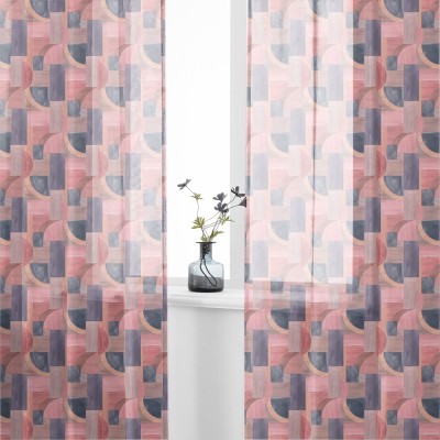 Urban Space 152 cm (5 ft) Polyester Semi Transparent Window Curtain (Pack Of 2)(Floral, Mesh)
