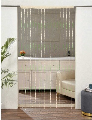 Anjani fashion 213 cm (7 ft) PVC Transparent Door Curtain Single Curtain(Self Design, Green)