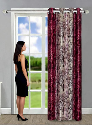 Sehbhagi 274 cm (9ft) Long Door Curtain(Maroon)
