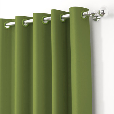Story@home 152 cm (5 ft) Window Polyester, Silk Blackout Curtain Single Curtain(Green, Solid)