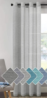RSTC 152 cm (5 ft) Cotton Semi Transparent Window Curtain Single Curtain(Plain, Grey)