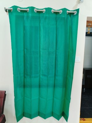 GreenLife 228.6 cm (8 ft) Cotton Semi Transparent Long Door Curtain Single Curtain(Solid, OUTDOOR SUN SHADING LIGHT FILTERING ,TEMPERATURE REDUCING 4.5FT X7.5FT Green)