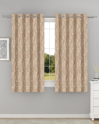 THE DRAPE DIARY 152 cm (5 ft) Polyester, Cotton Room Darkening Window Curtain Single Curtain(Abstract, Coffee)