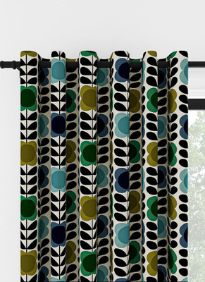 S22 154 cm (5 ft) Polyester Room Darkening Window Curtain Single Curtain(Abstract, Green)