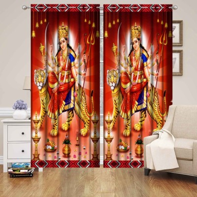 Koli Trading 152 cm (5 ft) Polyester Semi Transparent Door Curtain (Pack Of 2)(Abstract, Multicolor)