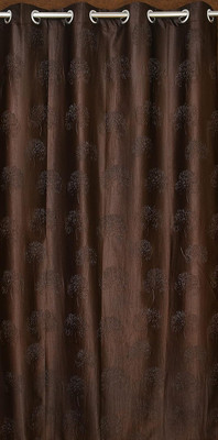 Shivkirpa 213 cm (7 ft) Polyester Semi Transparent Door Curtain Single Curtain(Solid, Brown)