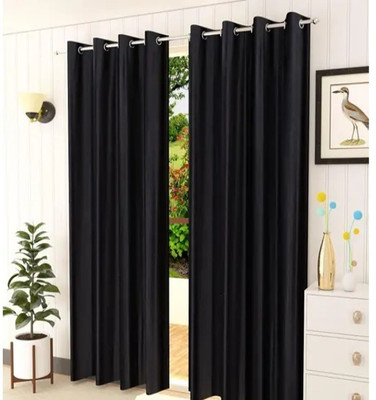 GD Fashion 213 cm (7 ft) Door Polyester Blackout Curtain Single Curtain(COFFEE, Solid)