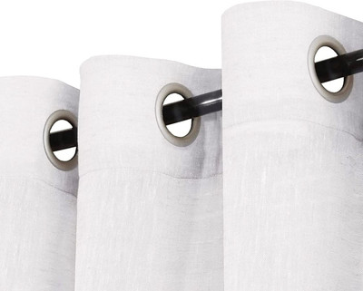 RSTC 152 cm (5 ft) Cotton Transparent Window Curtain Single Curtain(Plain, White)