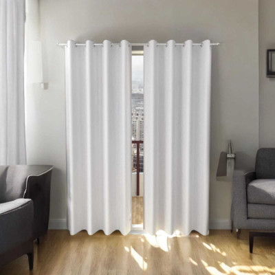 DTODEXPRESS 274.3 cm (9 ft) Long Door Polyester Semi Transparent Curtain (Pack Of 2)(White, Plain)