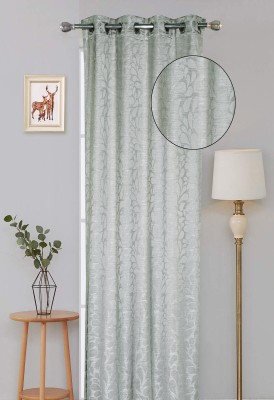 Elegance 152 cm (5 ft) Polycotton Semi Transparent Window Curtain Single Curtain(Floral, Light Grey)