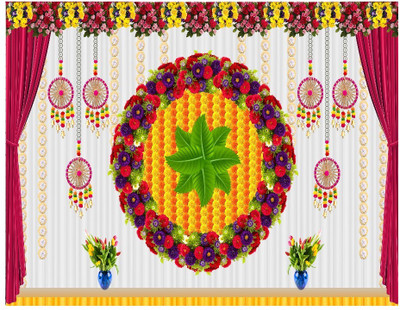 DARSHANAM WORLD 153 cm (5 ft) Long Door Polyester Semi Transparent Curtain Single Curtain(Multicolor, Printed)