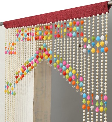 GOYTEX 274.32 cm (9 ft) PVC Semi Transparent Long Door Curtain Single Curtain(Striped, Multicolor)