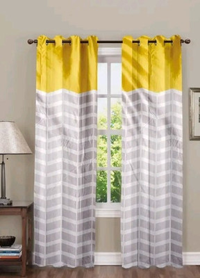 s23 154 cm (5 ft) Window Polyester Room Darkening Curtain Single Curtain(Grey, Printed)
