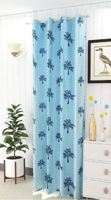 inside style home furnishing 274.32 cm (9 ft) Polyester Room Darkening Long Door Curtain Single Curtain(Printed, Blue)