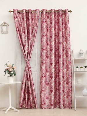 Ariana 152 cm (5 ft) Polyester Semi Transparent Window Curtain Single Curtain(Floral, Purple)