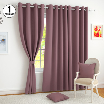 Story@home 152 cm (5 ft) Window Polyester, Silk Blackout Curtain Single Curtain(Burgundy, Solid)