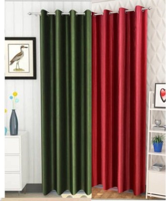 parde waale 272 cm (9 ft) Polyester Room Darkening Door Curtain (Pack Of 2)(Plain, Mehroon4)