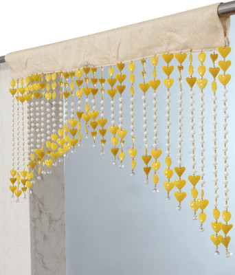 VOBLIN 60 cm (2 ft) Door PVC Transparent Curtain Single Curtain(2FT-YELLOW, Self Design)