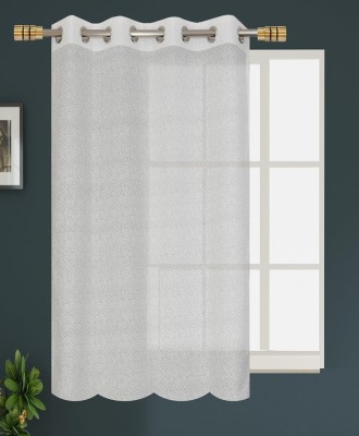 Fresh from Loom 152 cm (5 ft) Polyester Blackout Window Curtain Single Curtain(Solid, White-Sheer)