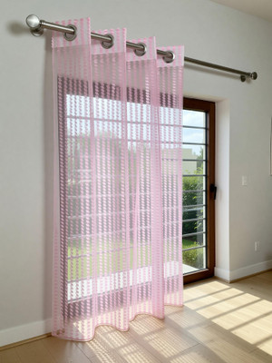 BANAVY 214 cm (7ft) Door Curtain(Pink)