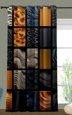BEST FAB 214 cm (7 ft) Door Polyester Room Darkening Curtain Single Curtain(Multicolor, Abstract)