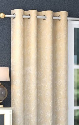 Freshfromloom 152 cm (5 ft) Velvet Room Darkening Window Curtain Single Curtain(Abstract, Cream)