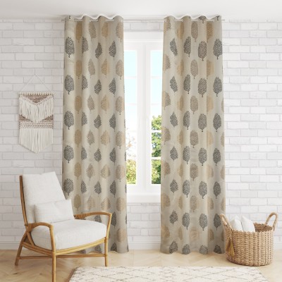 Fresh from Loom 153 cm (5 ft) Polyester Room Darkening Window Curtain (Pack Of 2)(Floral, Coffee)