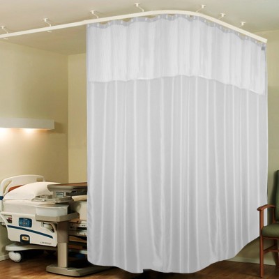 Lushomes 488 cm (16 ft) Polyester Semi Transparent Long Door Curtain Single Curtain(Self Design, White)