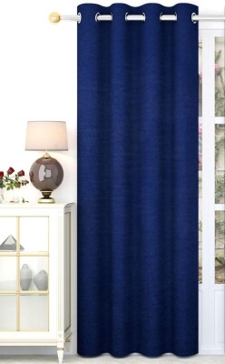 Freshfromloom 243 cm (8 ft) Polyester Room Darkening Door Curtain Single Curtain(Plain, Navy Blue)