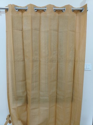 GreenLife 228.6 cm (8 ft) Cotton Semi Transparent Long Door Curtain Single Curtain(Solid, OUTDOOR SUN SHADING LIGHT FILTERING ,TEMPERATURE REDUCING 4.5FT X7.5FT Beige)