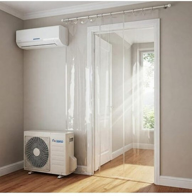 Imperials Avenue 214 cm (7 ft) Door PVC Transparent Curtain Single Curtain(Off White, Plain, Solid)