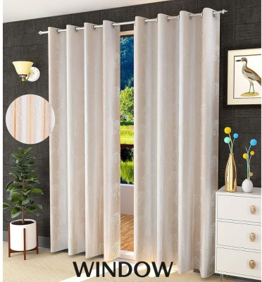 La.Kourtina 152.4 cm (5 ft) Polyester Room Darkening Window Curtain (Pack Of 2)(Solid, Cream)