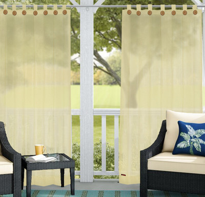 Hippo 137 cm (4 ft) Window Net Room Darkening Curtain (Pack Of 2)(Ivory, Solid)