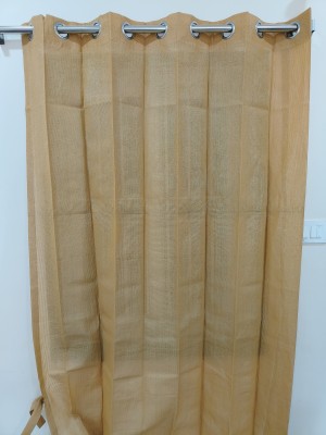 GreenLife 91.44 cm (3 ft) Cotton Semi Transparent Long Door Curtain Single Curtain(Solid, HT FILTERING ,TEMPERATURE REDUCING 3FT X9FT Beige)