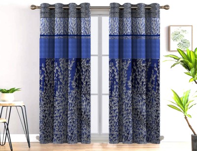 Diksha 122 cm (4 ft) Polyester Semi Transparent Door Curtain Single Curtain(Self Design, Multicolor)