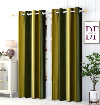 Domesfab 213 cm (7 ft) Polyester Room Darkening Door Curtain (Pack Of 2)(Plain, Green)