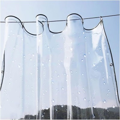 DEWAN SONS 244 cm (8 ft) PVC Transparent Window Curtain Single Curtain(Plain, TRANSPARENT)