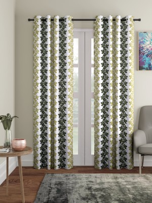 Flipkart SmartBuy 152 cm (5 ft) Polyester Semi Transparent Window Curtain (Pack Of 4)(Printed, Green, Black)