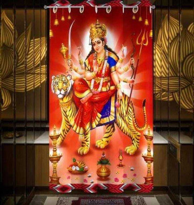 RIYETLI 214 cm (7 ft) Door Polyester Room Darkening Curtain Single Curtain(RINGBELL MATA, Self Design)