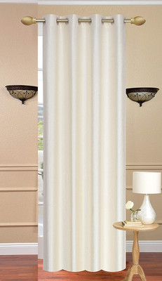 Galaxy Home Decor 274 cm (9 ft) Window Polyester Semi Transparent Curtain Single Curtain(Cream, Plain)