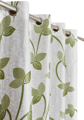 Rashee Creations 153 cm (5 ft) Window Polyester Semi Transparent Curtain Single Curtain(Green, Printed)