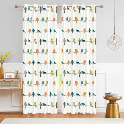IssaVibe 153 cm (5 ft) Polyester Room Darkening Window Curtain (Pack Of 2)(Printed, Multiprint Bird)
