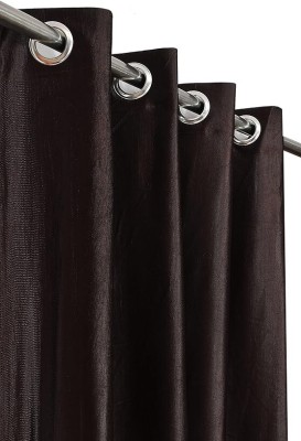 tiyos 275 cm (9 ft) Polyester Semi Transparent Long Door Curtain (Pack Of 2)(Solid, Coffee)