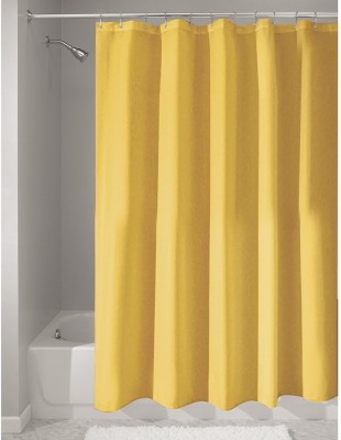 DRAPERI 180 cm (6 ft) PEVA Semi Transparent Shower Curtain Single Curtain(Plain, Yellow, SOLID YELLOW)