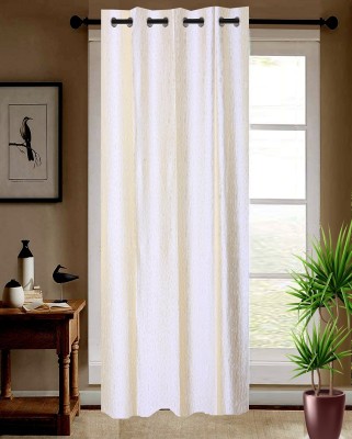 Shappy Attires 210 cm (7 ft) Polyester Blackout Door Curtain Single Curtain(Solid, White)
