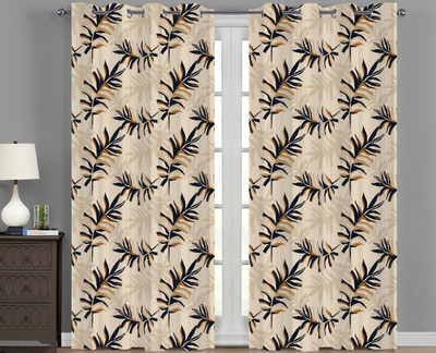 S VEERA 274 cm (9 ft) Long Door Polyester Room Darkening Curtain Single Curtain(Black, Floral)