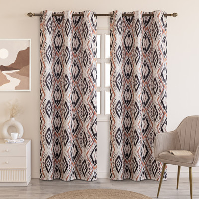 HOMEMONDE 152.4 cm (5 ft) Window Polyester Blackout Curtain (Pack Of 2)(Multicolor - Abstract, Printed)